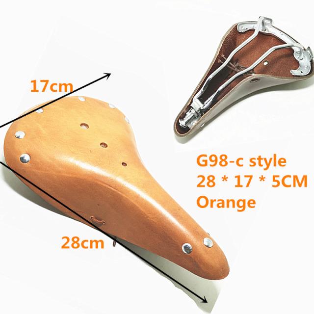 G98 Retro Vintage Bicycle Saddle Pure Cowhide Handmade  Seat Custion  Bike Sport Saddle Bicycle Cycling Saddle Bike Seat