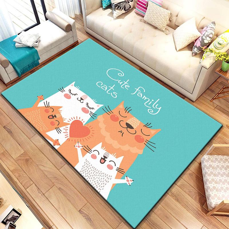 Teppich mit Cartoon-Spleißtieren, groß, Teppich für Wohnzimmer, Schlafzimmer, Sofa, Dekoration, Fußmatte, Küche, rutschfeste Bodenmatte, Picknick