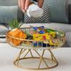 Metal Fruit Bowl Metal Fruit Bowl Stand Round Fruit Basket Large Capacity Hollow Metal Bowl Stand for Dessert Snacks Bread