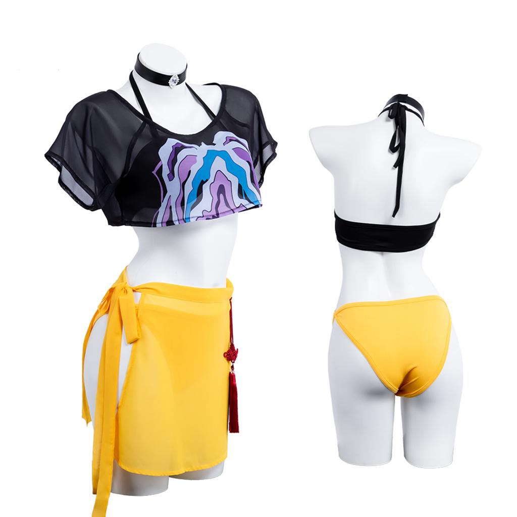 Hot Anime And TV Drama Characters. Female Protagonist Group's Adult Cosplay Outfits. The Same Elements Swimsuit Cosplay Performance Costumes.