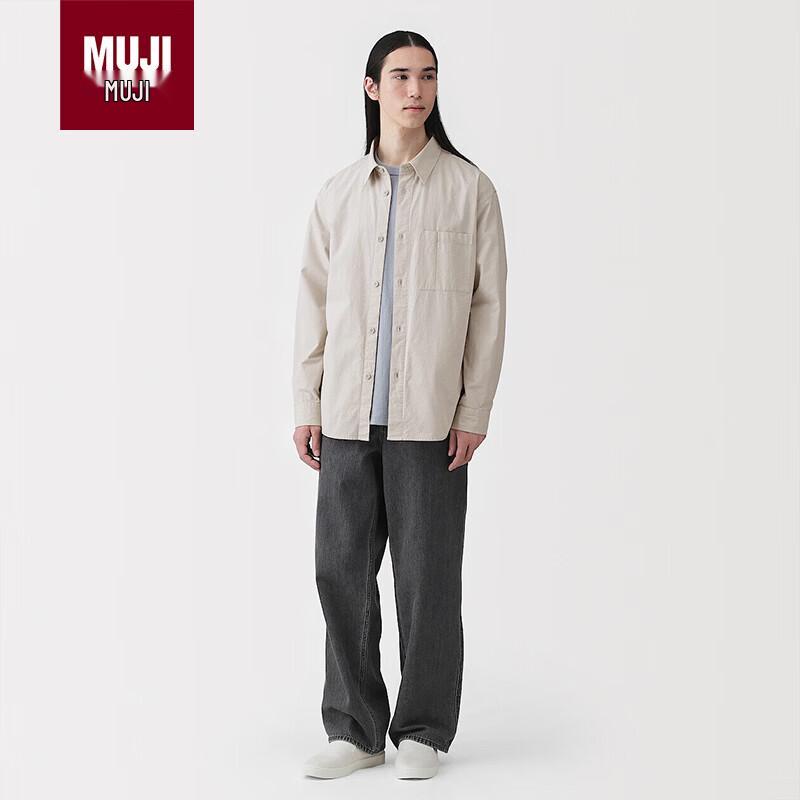 

MUJI Men s Washed Broad Fit Long Sleeve Shirt L