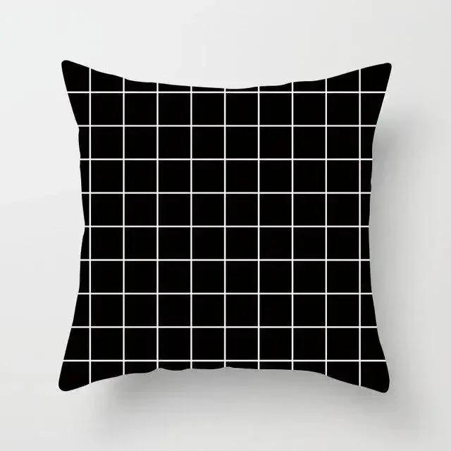 Black And White Striped Creative Double-Sided Printed Pillow Cover Short Plush Suitable Living Rooms Sofas Throw Cushion Cover