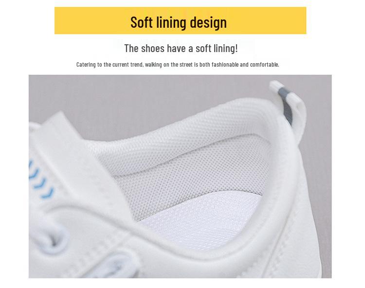 Damen Frühling 2025 Weiße College-Sneaker im koreanischen Stil mit dicken Sohlen - QR661