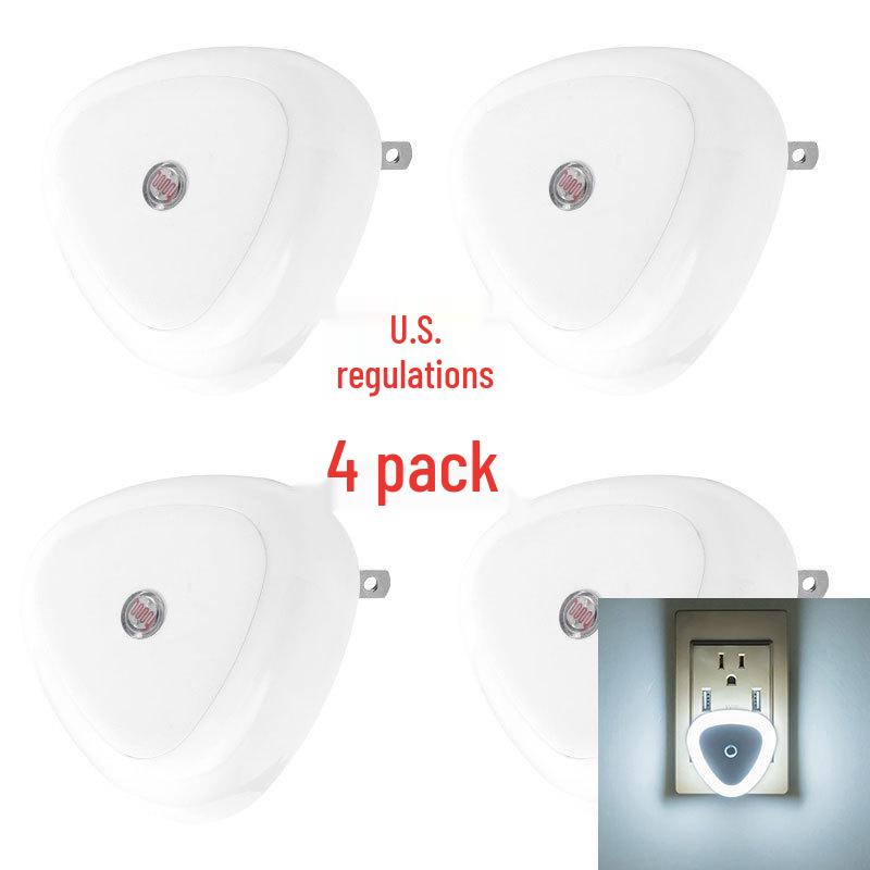 Triangle US Plug Smart LED Night Light - Energy-Saving Induction (1, 2, 4, or 6 Pack)