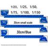 Aluminum Alloy Triangular Ruler with Laser Engraved Inch/Cm Scales for Architectural Drafting and Design