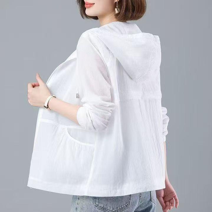 New Fashionable Women's Summer Sun Protection Clothing, Loose and Breathable Sun Protection Clothing Jacket, Thin and Versatile Jacket, Breathable