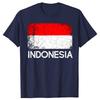 Funny Indonesian Flag Design Graphic 100% Cotton T-shirts Men Women's Fashion Casual Tshirt Loose Oversized Streetwear T Shirt