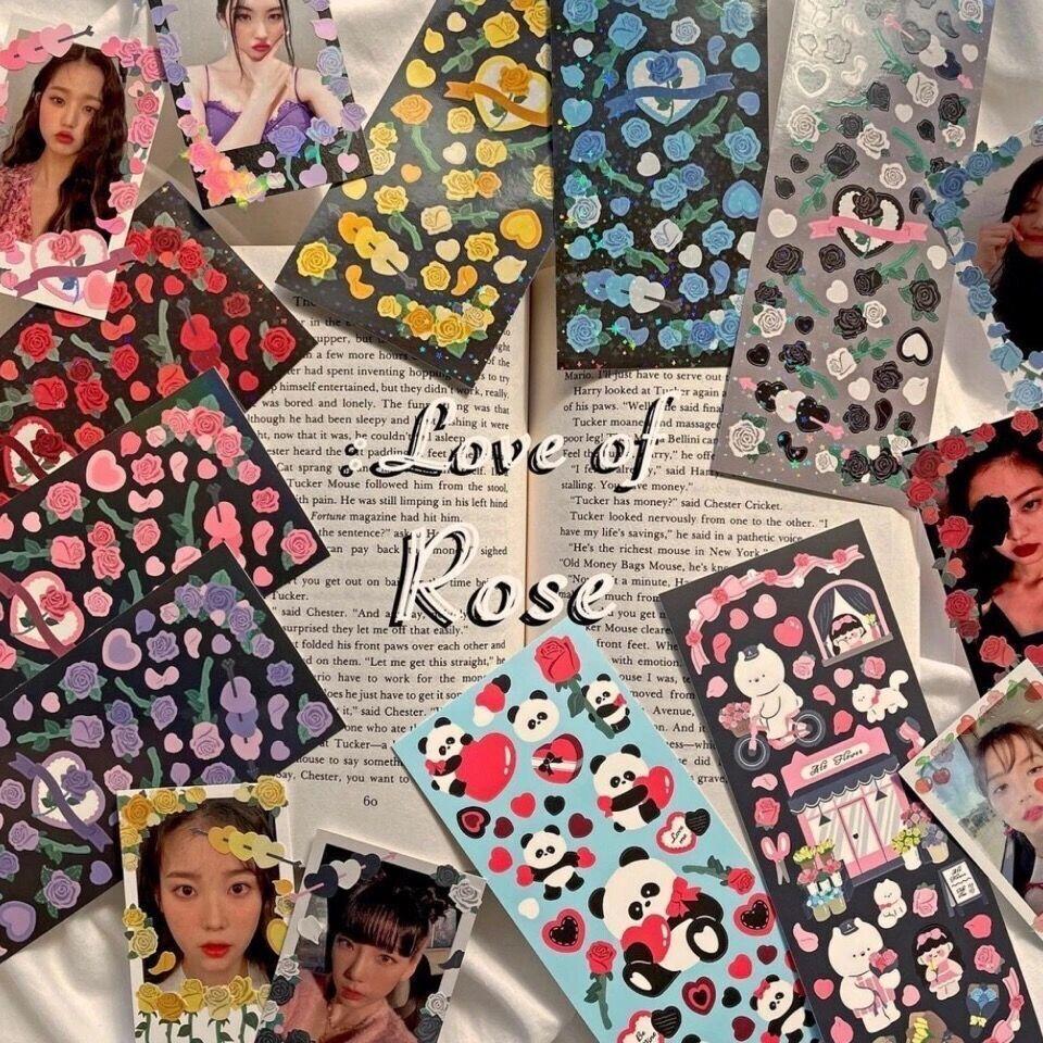 Корейская популярная лазерная наклейка Love Rose Gooka Goo Plate Hand Account Album — фото 3