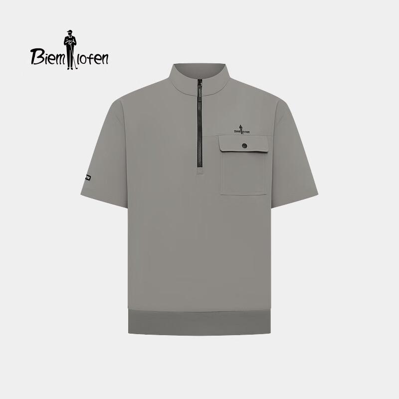 Men s Ultra-Light Stand Collar Short Sleeve T-Shirt S