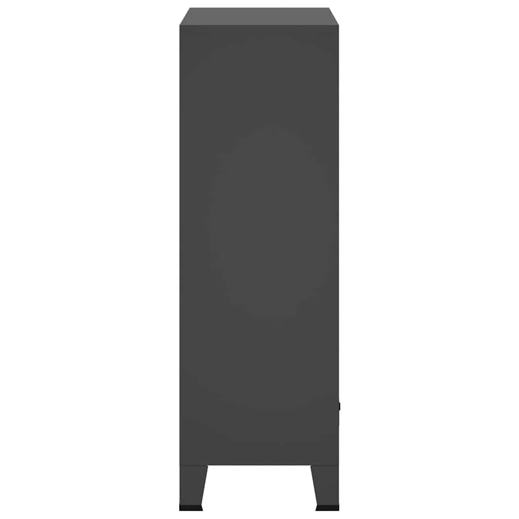 Vidaxl Szafa W Stylu Industrialnym, Antracytowa, 67X35X107 Cm, Stal