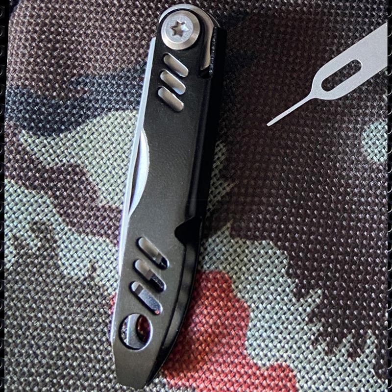 Handy-Kartenentfernungsnadel, Schlüsselanhänger, Flaschenöffner, multifunktionales Klapp- und Schneidemesser, tragbar