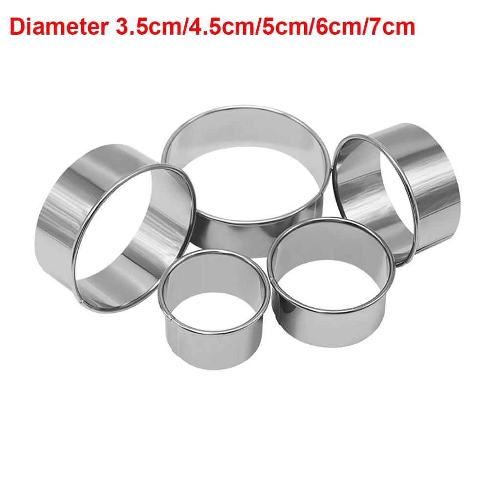 5/1Pcs Round Biscuit Mold Stainless Steel Cake Fondant Cutting Mold DIY Biscuit Pastry Cake Baking Tools Kitchen Baking Gadget