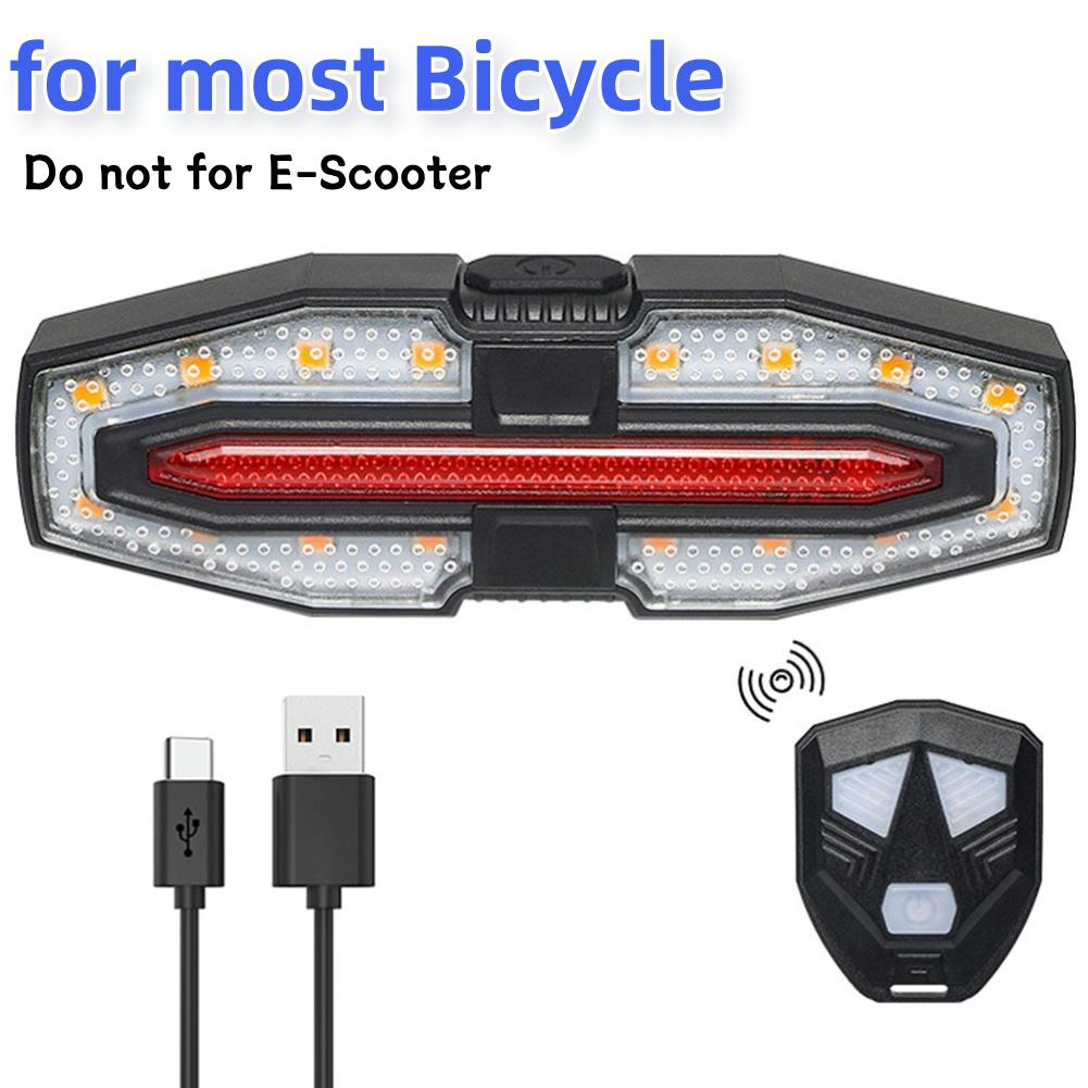 1/2PCS Solar LED Bicycle Rear Light for E-Scooter and Most Bicycle Night Ride Turn Taillight with Signals Light Type-C Charging