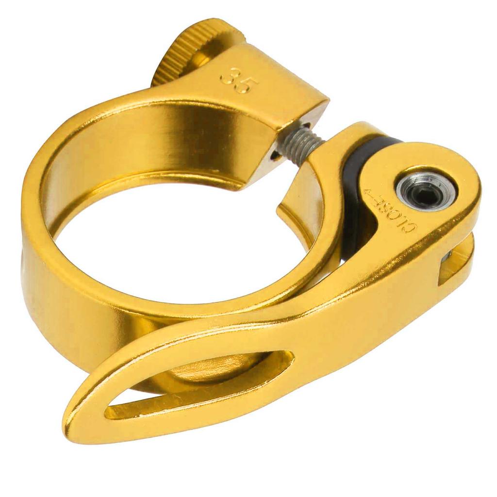 34.9mm Durable Bicycle Quick Release Seatposts Clamp Aluminum Alloy Seat Tube ClampGolden