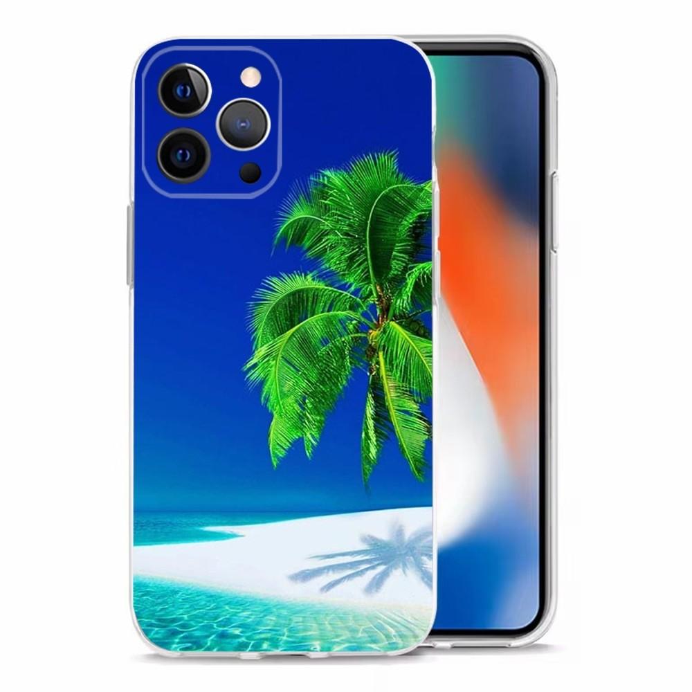 

Sea Tropical Palm Trees Beach Phone Case For iPhone 15,14,13,12,11 Plus,Pro,Max,XR,XS,X,7,8 Plus,SE,Mini Transparent Shell iPhone8plus