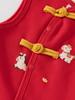 Girls' Red Festive New Year Sleeveless Vest - Spring/Autumn Infant Cape Jacket