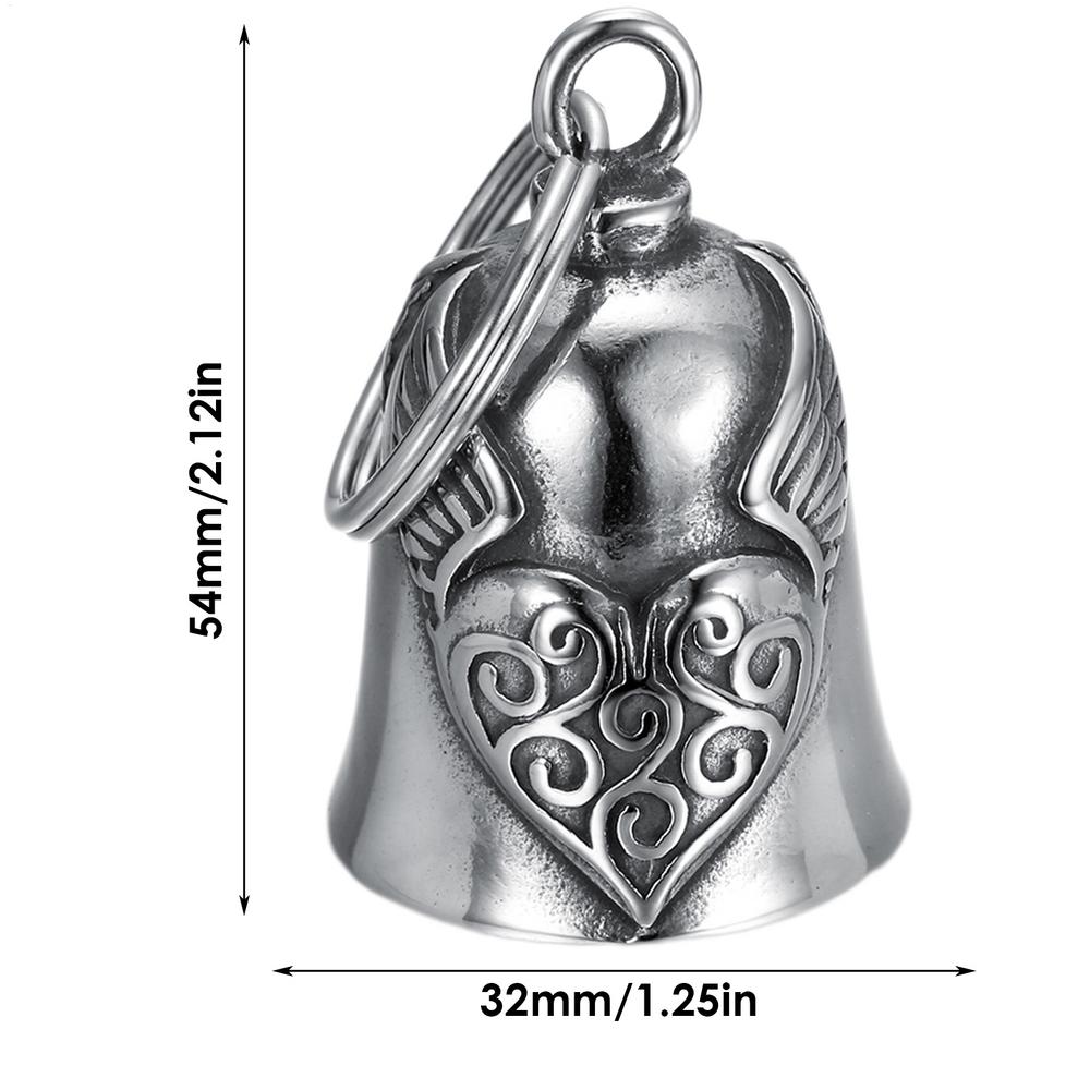 

Fashion Lucky Bell Pendant Heart Wing Motorcycle Bell Retro Riding Lucky Exorcist Bell For Men Motorcycle Punk Rock Exorcism серебряный