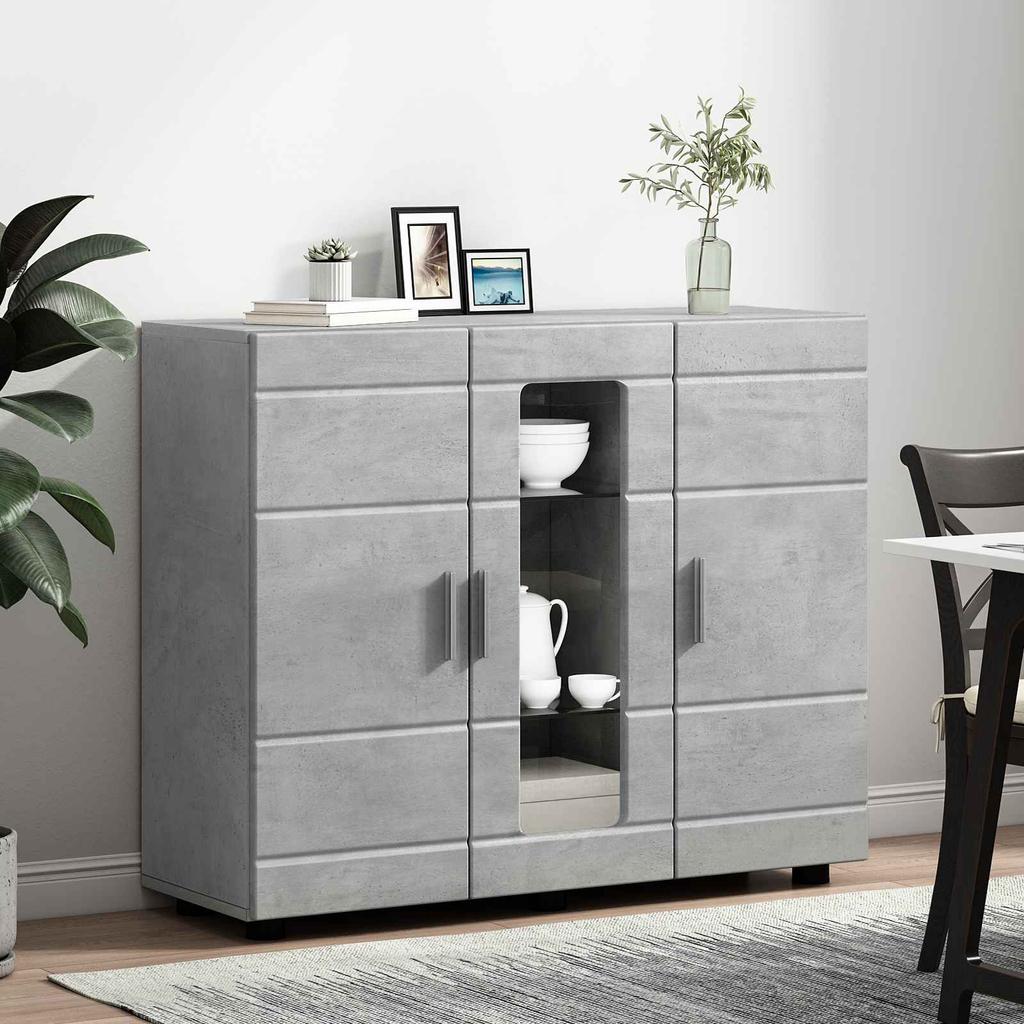 Wooden Cabinet Concrete Grey 88.5 x 30.5 x 73 cm Particleboard