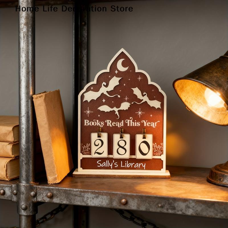 Vintage Wooden Books Read This Year Counter Up To 999 Books Reading Counter Decorative Bookshelf Home Ornament New Years Gifts