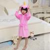 Unicorn Kids Unisex Bathrobe Girls Boys Hooded Pajamas Sleepwear Nightwear