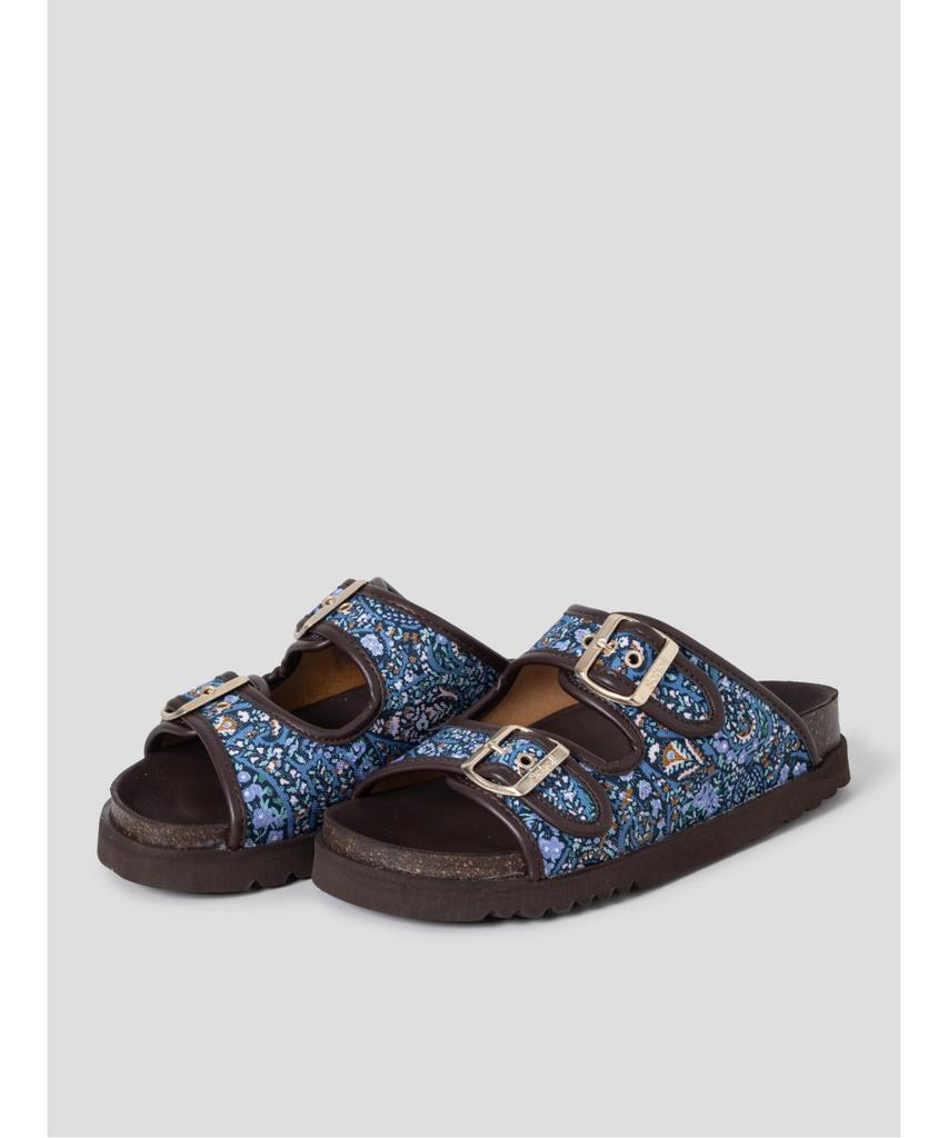 Scholl (Women) Two-Strap Pattern Cork Sandals Brown (Hh64K2C17D)
