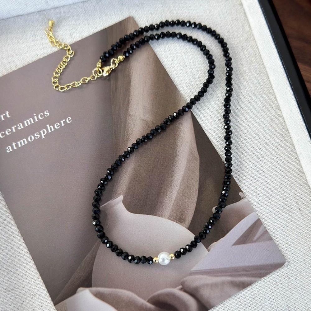 

New Elegant Style Red Pearl Niche Design Gold Choker Black Collarbone Chain Gifts