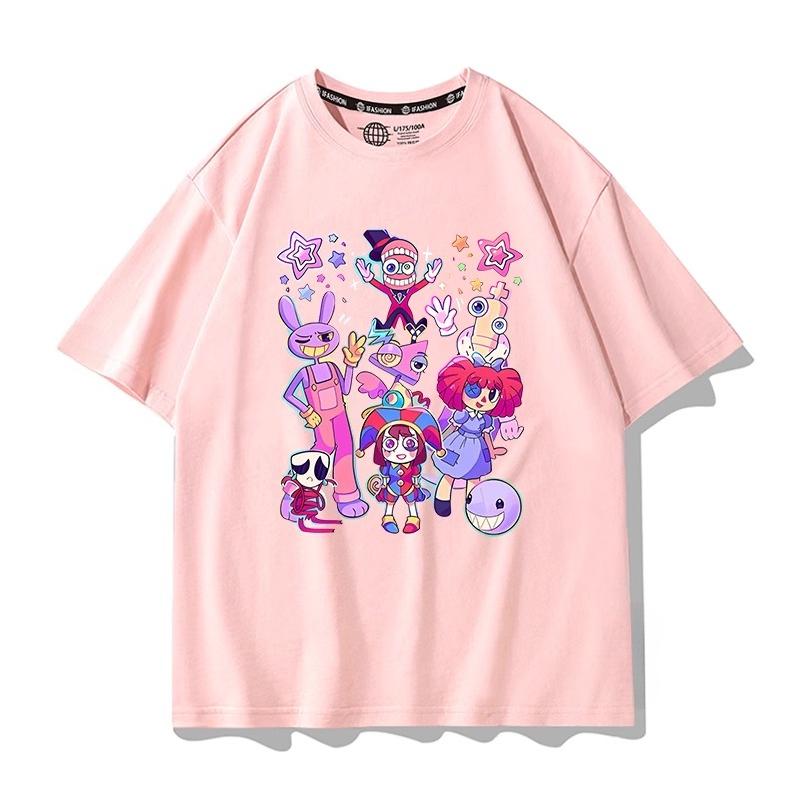 

Детская мультяшная футболка с принтом The Amazing Digital Circus, летняя модная, удобная, 100% хлопок, подростковая, с коротким рукавом 150