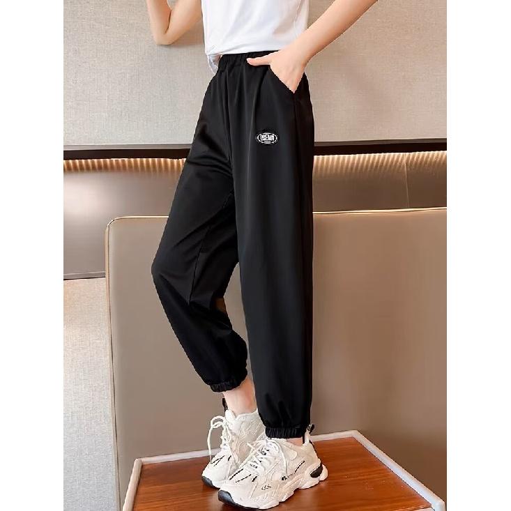 Pantaloni primaverili ed estivi per ragazzi, pantaloni per bambini e adolescenti, pantaloni sportivi sottili per bambini, pantaloni dritti alla moda con tre barre alla moda