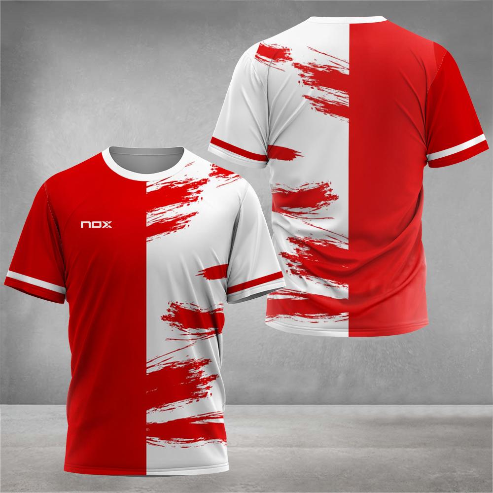 3D tištěné pánské tričko s přechodovou barvou, volné, prodyšné, na tenis, badminton, ležérní streetwear, s kulatým výstřihem, s krátkým rukávem, oblečení