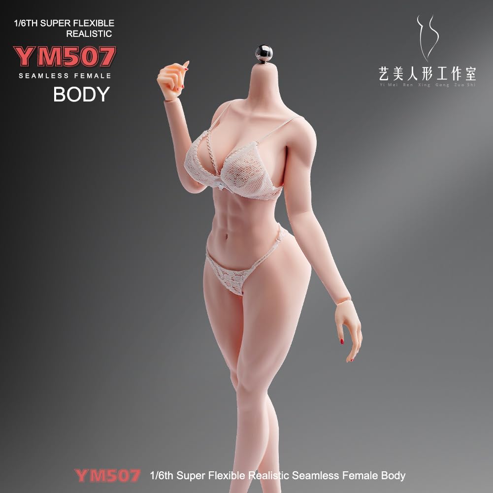 1/6 Maßstab Weiblicher Körper, 12-Zoll Muskel Fitness Super Flexibel Nahtlos Helle Haut Figur Edelstahl Skelett Miniatur Soldat Action Figur Modell