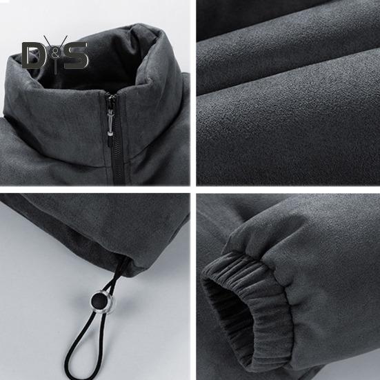 Bomullsrock med Blixtlåslist Ståkrage Mockaläder Ytskikt Dragsko i Fållen Vinter Ytterkläder Vindtät Värmeisolerande Rock