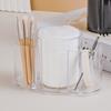 3 in 1 Plastic Makeup Cotton Pad Holder Vertical Space Saving Organizers for Tidying Table Accessories