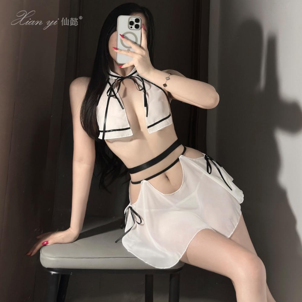 Xianyi Erotic Underwear Sexy Breast Pajamas Pure Desire Wind Flirting Uniform Temptation Small Chest See-through Outfit Free 618