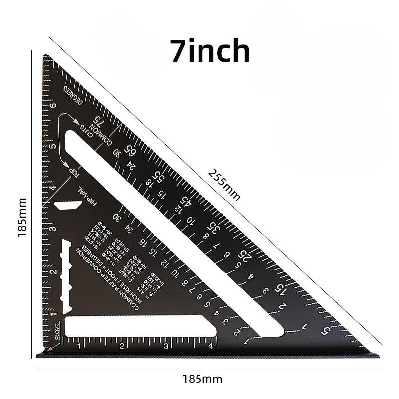 New 7 Inch Triangle Ruler Measurement Tool Carpenter Tools Inch Metric Angle Ruler Speed Square Woodworking Tools