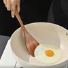 2 Pack Long Handle Wood Cooking Utensils Wood Spatulas Flat Turner Frying Spatula Wood Texture for Seamlesses Cooking
