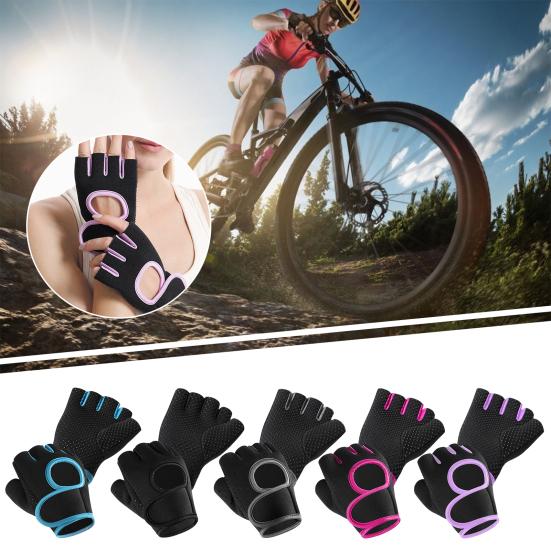 Yousheng 2Pcs Half Finger Sports Gloves, Anti-slip Breathable Fingerless Gloves, Adjustable Men Women Gloves for Dumbbell Weightlifting Workout