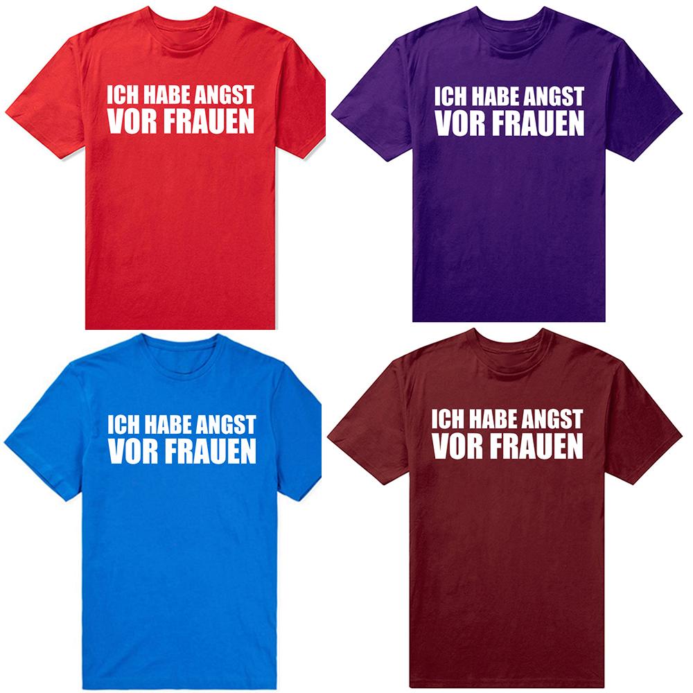 Im Afraid of Women T Shirt German Text Funny Y2k Geek Nerd Tee Tops 100 Cotton Soft Unisex Oneck Tshirts EU Size