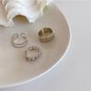 3Pcs/set Women Round Vintage Geometric Metal Rings Set Chain Jewelry Open Rings Women Gifts