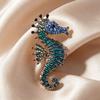 Summer Resort Seahorse Brooch: European-American Luxury Marine-Inspired Fashion Accessory