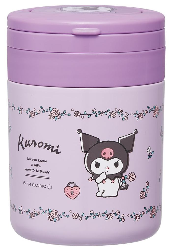Pot à soupe Skater 300 ml avec poignée pliable antibactérien Sanrio Kuromi Flower Retro LJFO3AG thermique/froid
