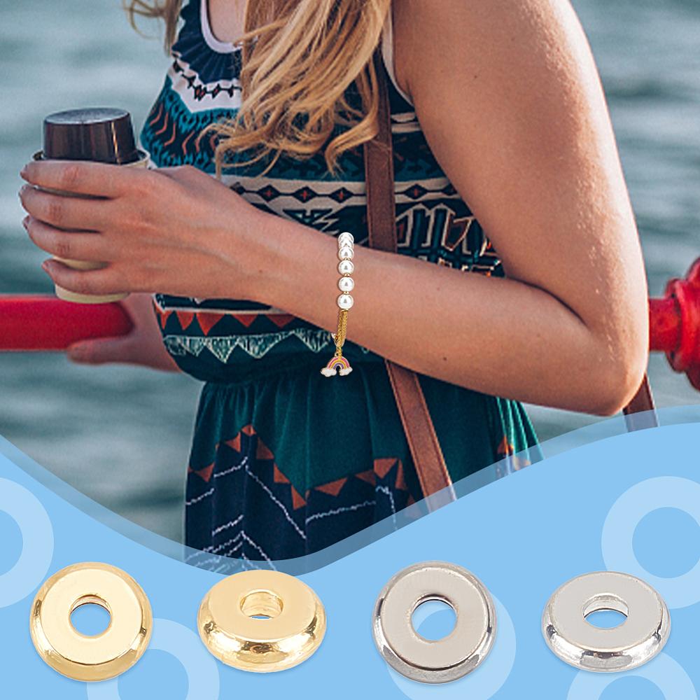 120Pcs 2 Colors 304 Stainless Steel Spacer Beads, Flat Round, Golden & Stainless Steel Color, 4x1.2mm, Hole: 1.2mm, 60pcs/color