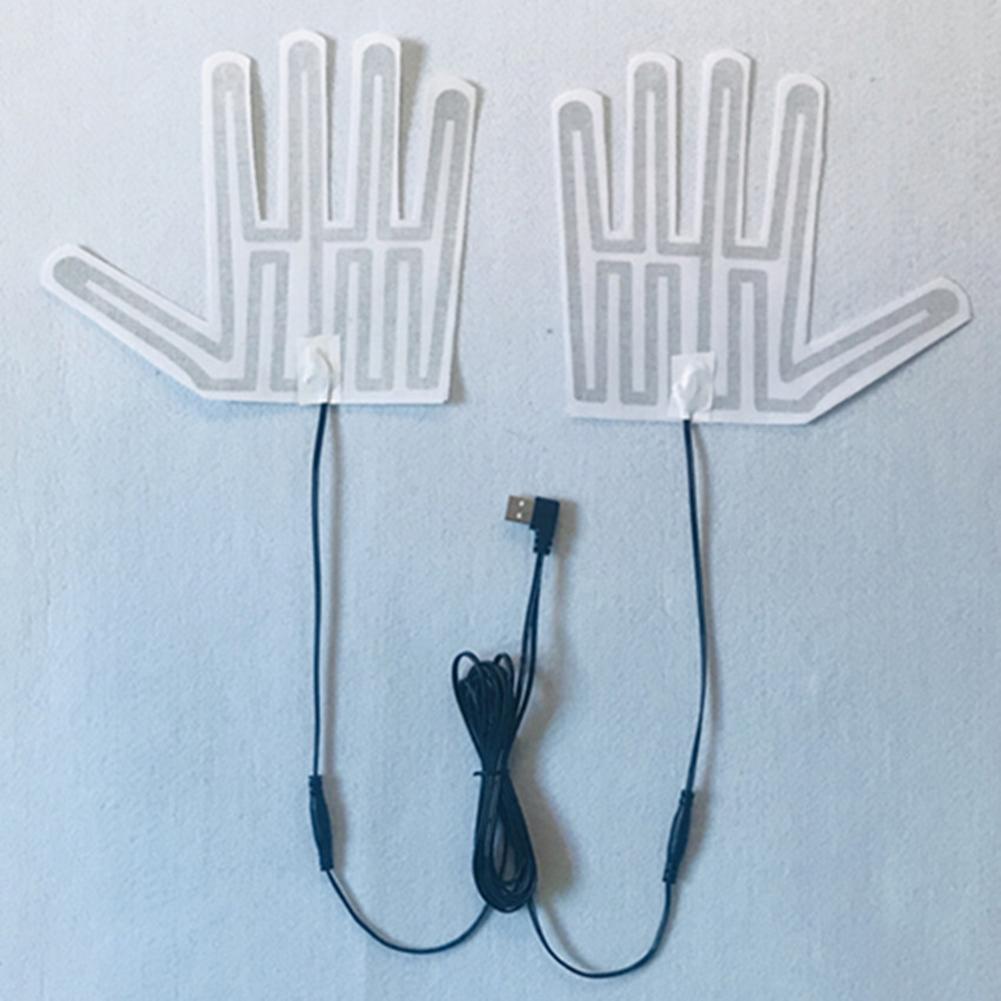 Practical USB Heated Gloves Pad Winter Warm Five-Finger Gloves Heating Pad Electric Heating Film Mitten Heating Sheet