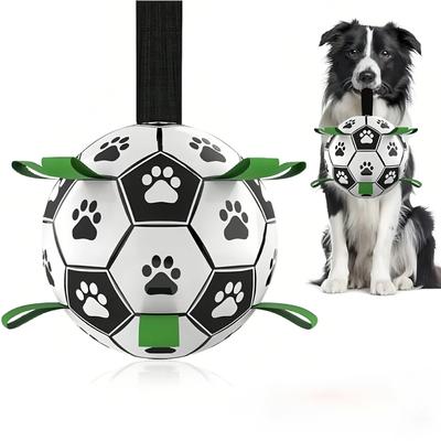 Interactive Dog Soccer Toy with A Grip Ring Durable Pool Water Ball