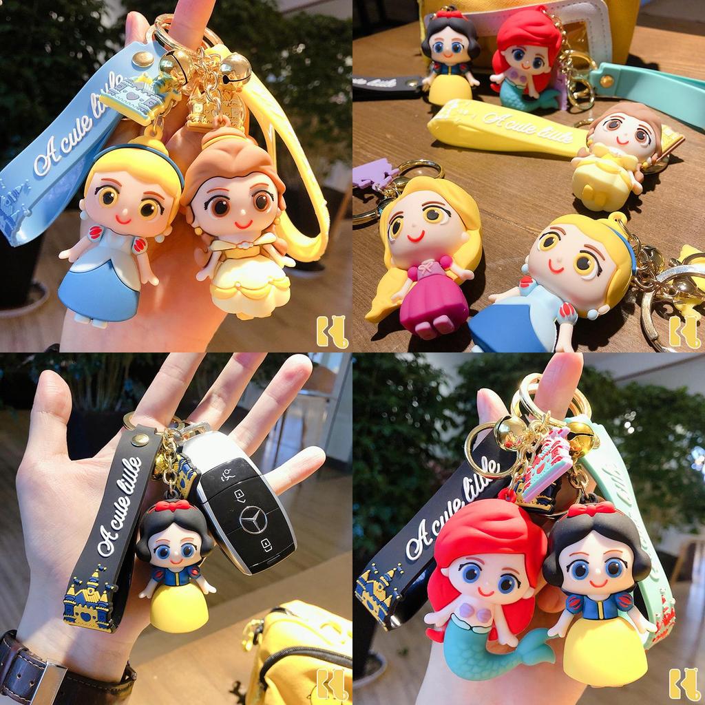 Cute Cartoon Castle Princess Keychain Pvc Action Figure Car Bag Pendant Wholesale Jg-y053