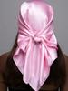 Fashion 90*90cm Solid Color Square Scarf Soft Satin Wraps Elegant Head Neck Hair Tie Band Ladies Hijab Women Girls Kerchief