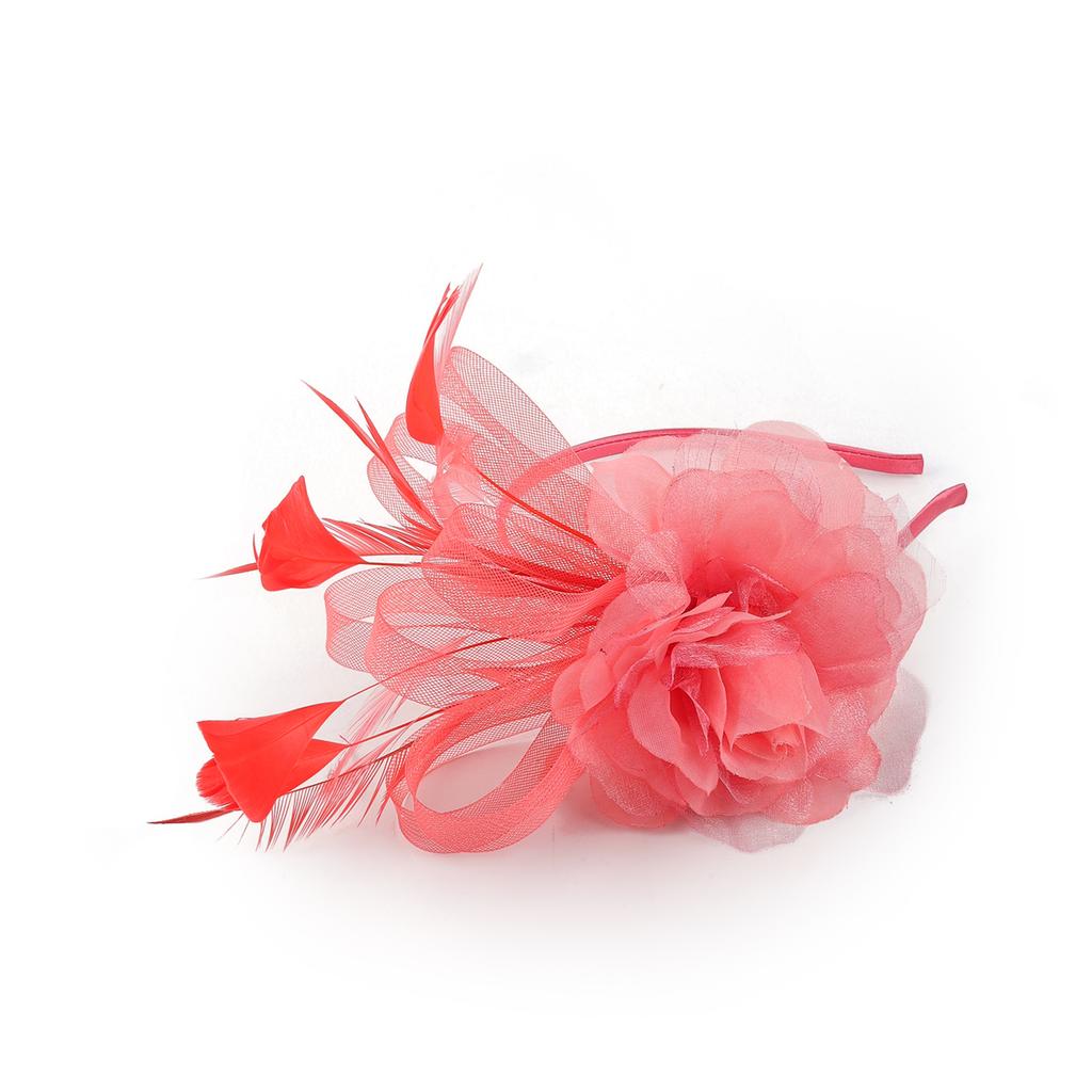 Elegant Feather Hair Accessory For Women Elastic Hairband With Adjustable Clip For Horse Races Parties Photography