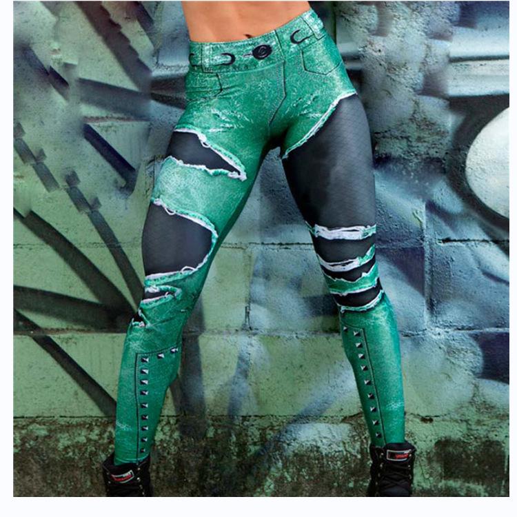 

Wish Летние женские многоцветные леггинсы для йоги с высокой талией и эффектом подтяжки ягодиц XY978 XL зелёный