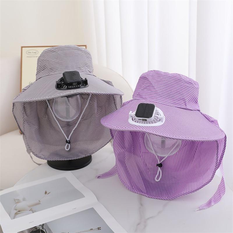 Sun Energy Rechargeable Farmer Hat With Builtin Fan For Outdoor Sun Protection And Cooling