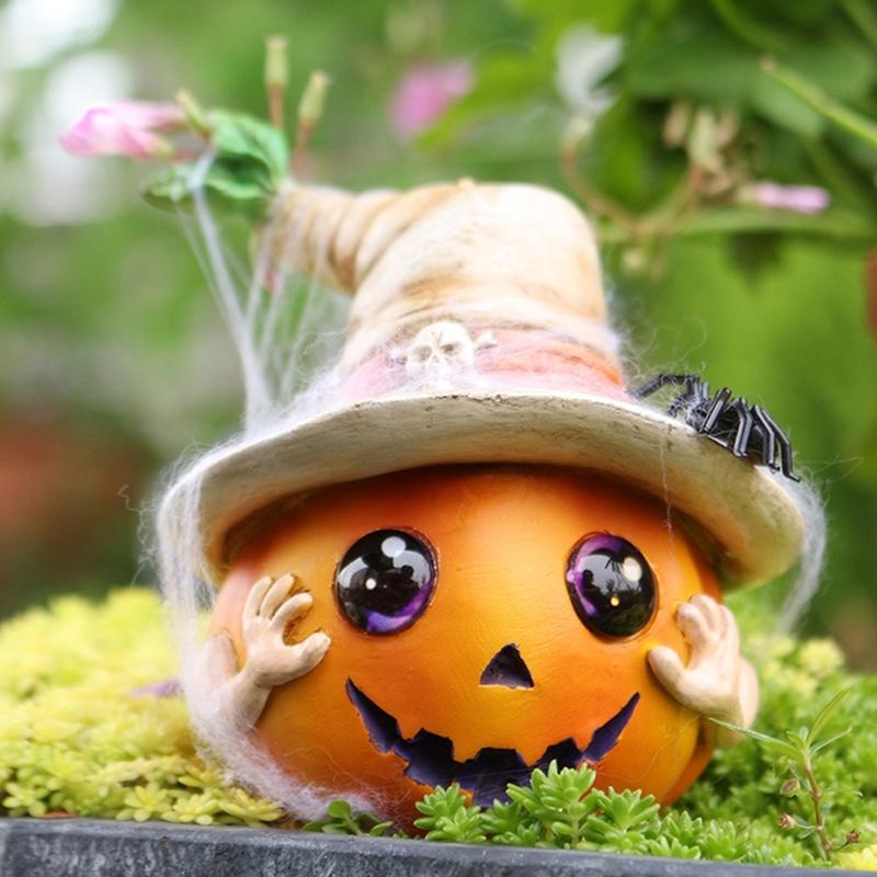 J0MC Halloween Pumpkin Decorations Miniature Resins Pumpkin Figurines,Fairys Garden Decorations Halloween Party Supplies China Mainland