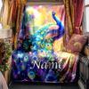 Peacock In A Dreamy Cosmic Landscape Blanketcustomizable With Your Namecomfortable And Stylish Perfect For Travel Beds Chairs Offices Sofas